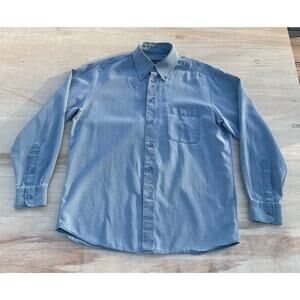 ERMENEGILDO ZEGNA Shirt Long Sleeve Casual Men's‎ Blue Size L Made in ITALY